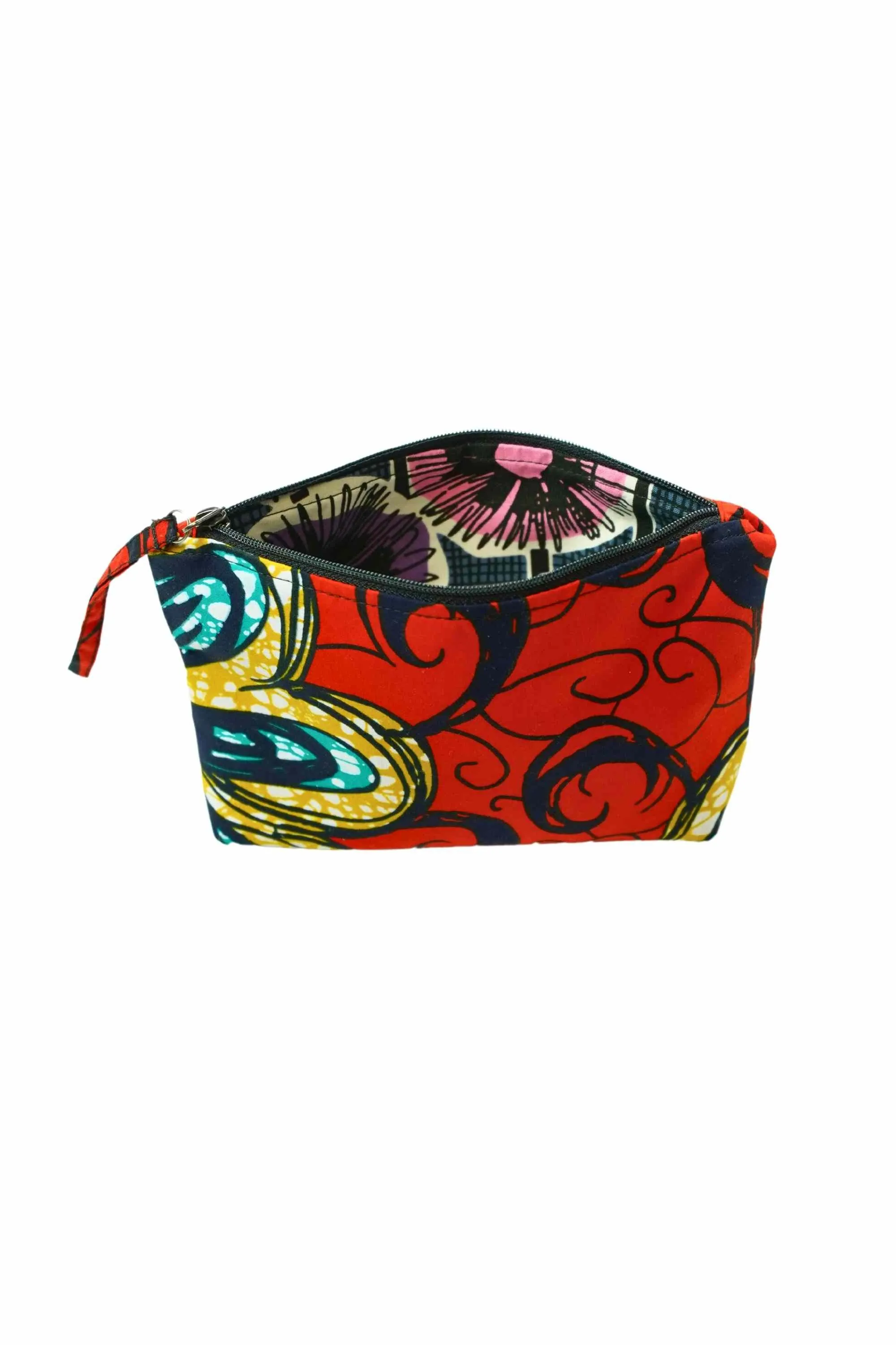 Paki Reversi Pouch Bag -  African Ankara Wax Cotton Print -15