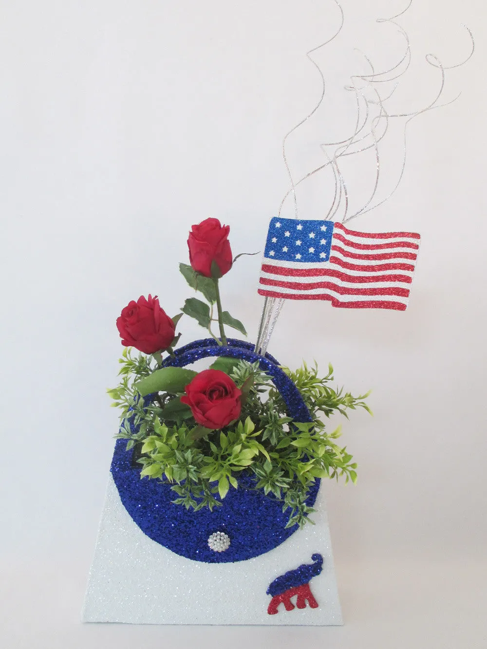 Patriotic Styrofoam Purse Centerpiece