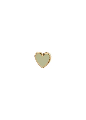 Petit Love Heart Olive Green E - Gold