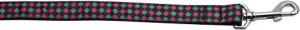 Pink And Blue Plaid Nylon Dog Leash 3-8 Inch Wide 4ft Long