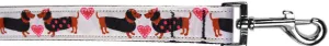 Pink Doxie Love Nylon Pet Leash 1in By 4ft