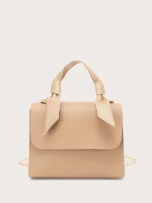 Plain Flap Chain Satchel Bag