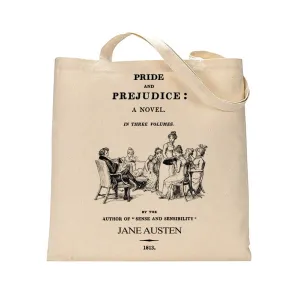 Pride and Prejudice by Jane Austen tote bag. 14x15". Handbag with Pride and Prejudice book design. Book Bag. Library bag. Jane Austen Gift