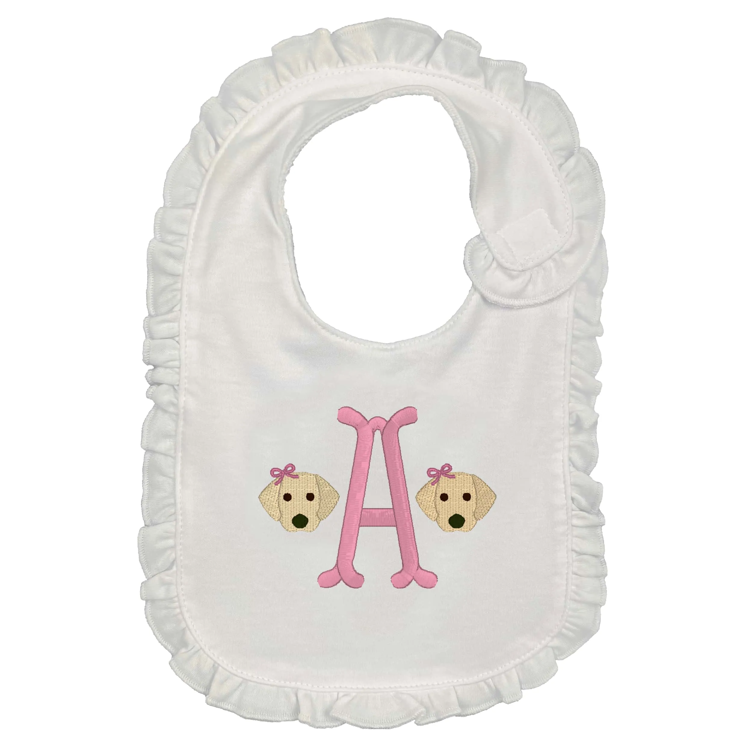 Puppies with Initial Bib-Pink