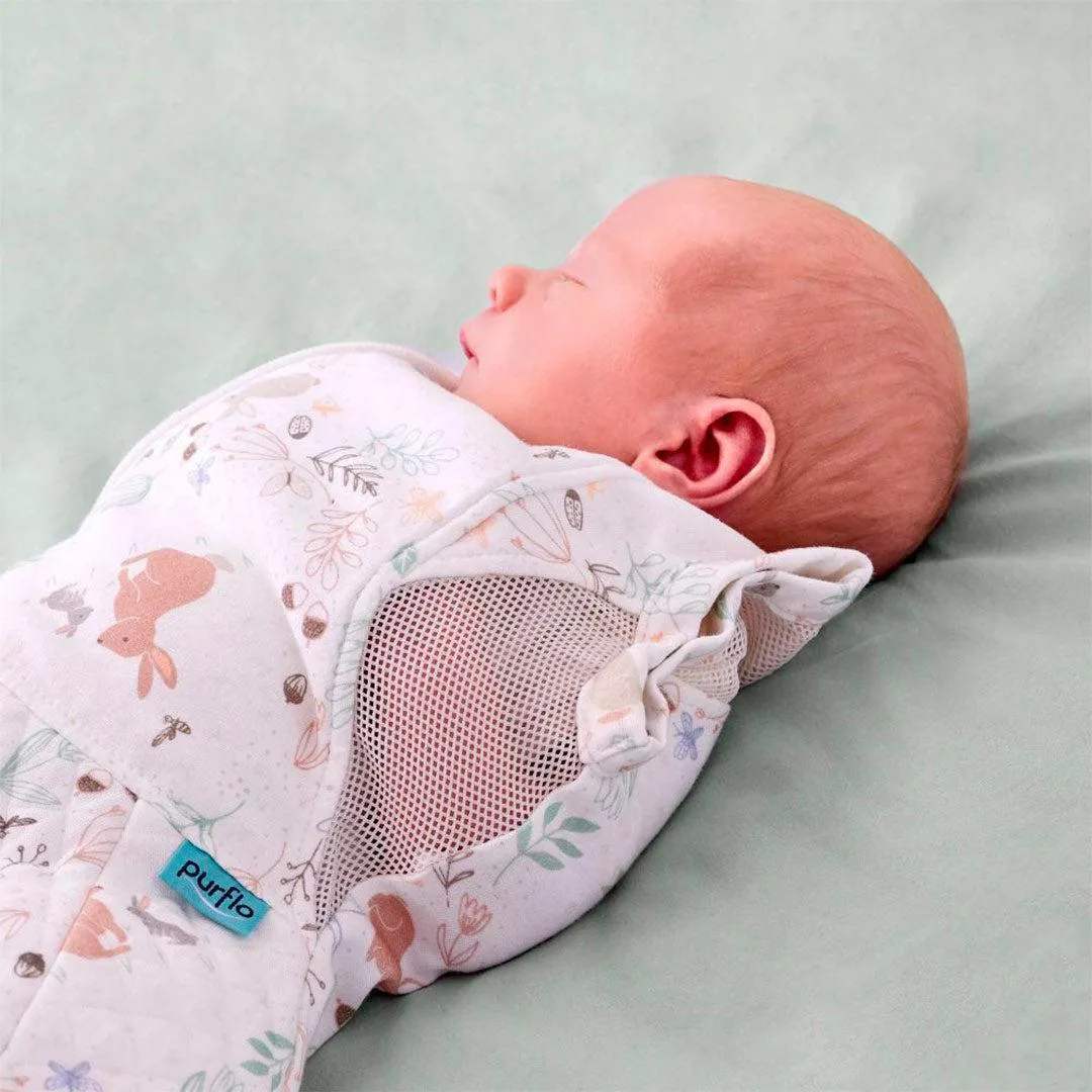 Purflo Swaddle to Sleep Bag 2.5 Tog - Storybook Nutmeg