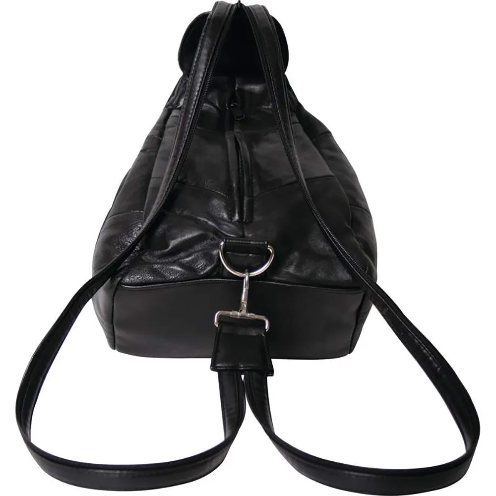 Purse Backpack Black Soft Genuine Leather Hobo Sling Shoulder Tote Bag Handbag