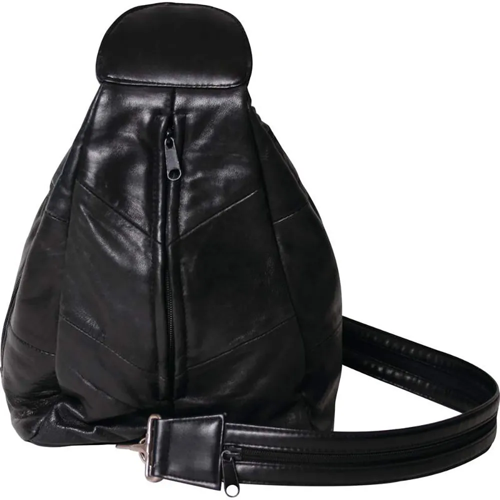 Purse Backpack Black Soft Genuine Leather Hobo Sling Shoulder Tote Bag Handbag