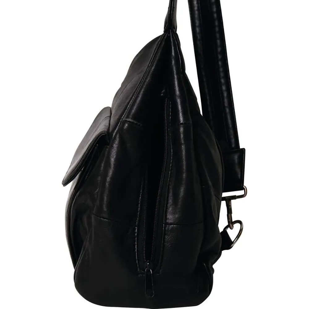 Purse Backpack Black Soft Genuine Leather Hobo Sling Shoulder Tote Bag Handbag