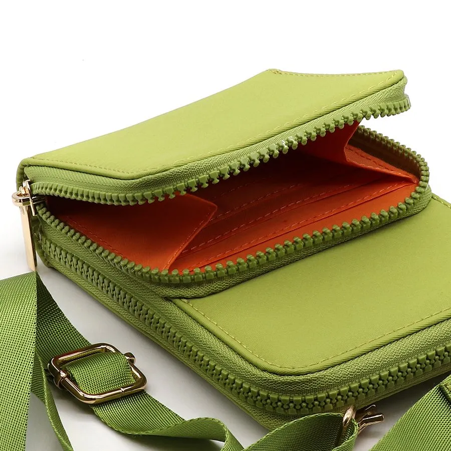 Recycled Nylon Lime Green Phone Bag