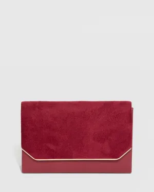 Red Penny Flap Clutch Bag