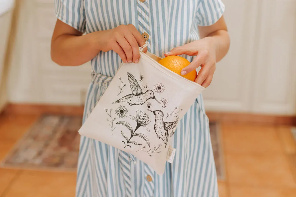 Reusable Snack bag Hummingbirds