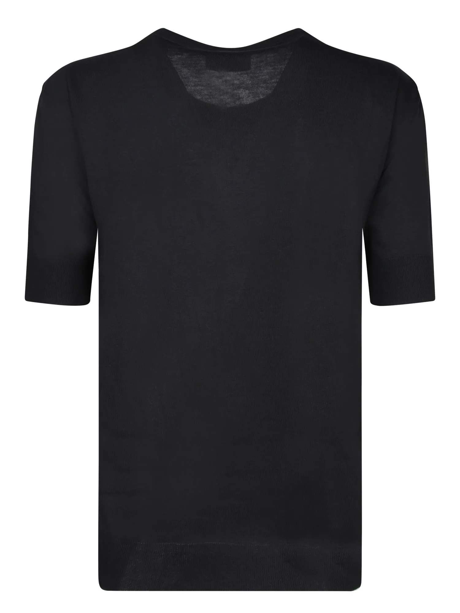 Ribbed details black t-shirt