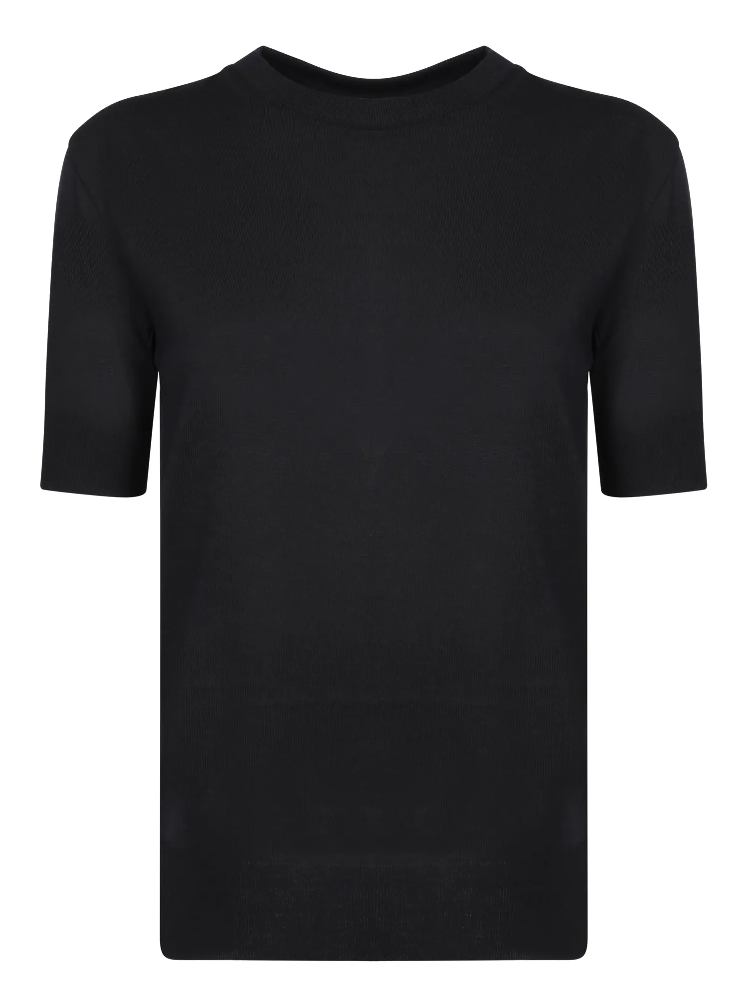 Ribbed details black t-shirt