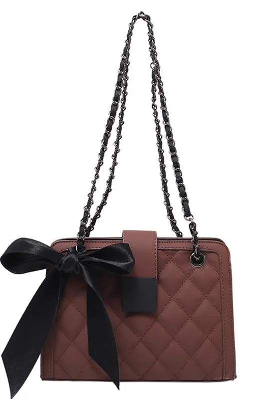 Ribbon Bow Shoulder Handbag