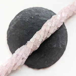 Rose Quartz Plain Rectangle Beads 15" Strand