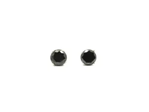 Round Black Diamond 4 Prong Stud (8.5mm)