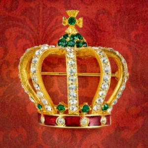 Royal Crown Brooch 40th Coronation Anniversary Sardi Dated 1993