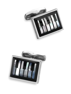 Semi Precious Piano Cufflinks - Black