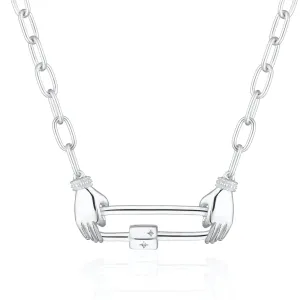 Silver Precious Hands Necklace