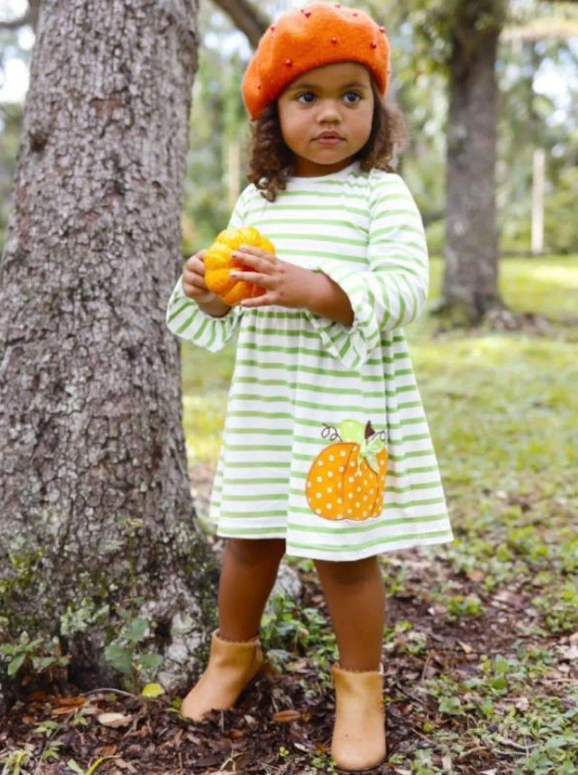 Stay Precious Striped Pumpkin Dress