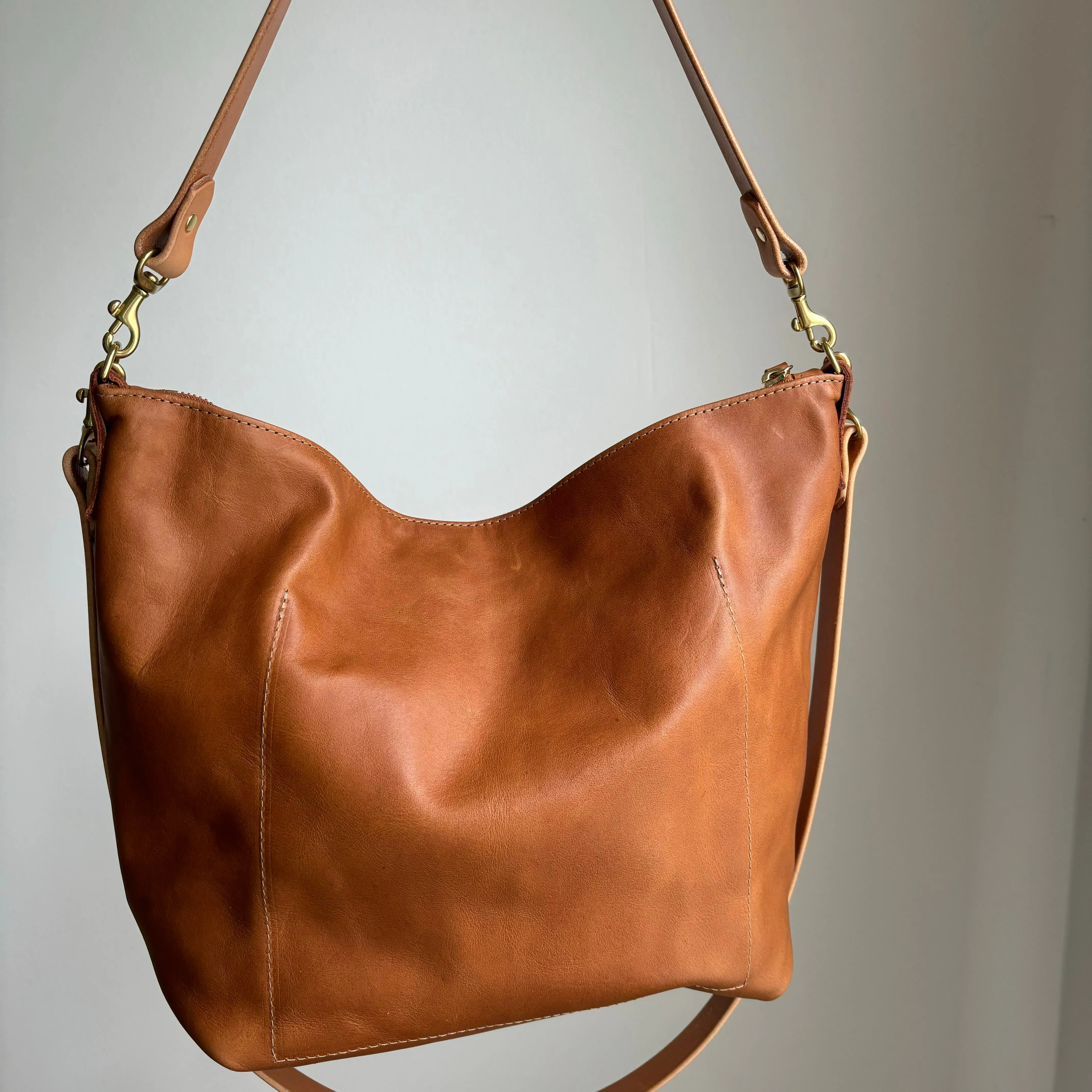 SUMMER SECONDS SALE - Large Slouchy Hobo Crossbody - Tan No. 1