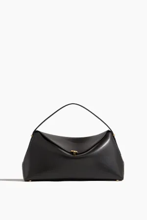 T-Lock Leather Top Handle in Black