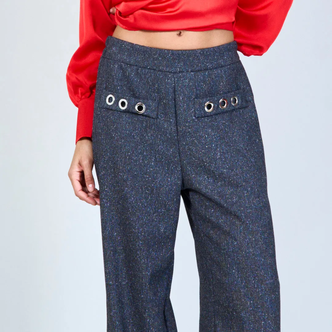 Tailored pants with eyelet details wholesale