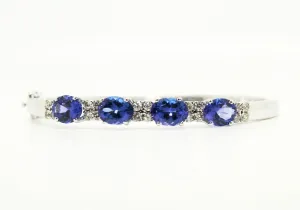 Tanzanite & Diamond  Bangle /Item code :BNG5