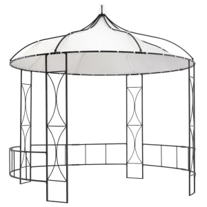 vidaXL Gazebo 300x290 cm White Round