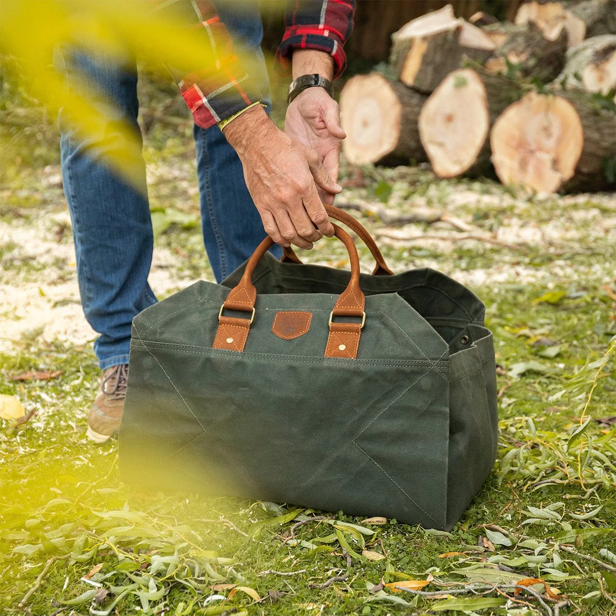 Waxed Canvas Craftwood 2 in 1 Log Bag