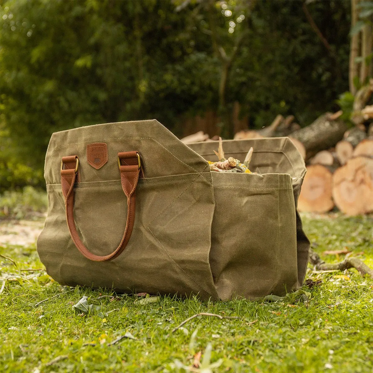 Waxed Canvas Craftwood 2 in 1 Log Bag