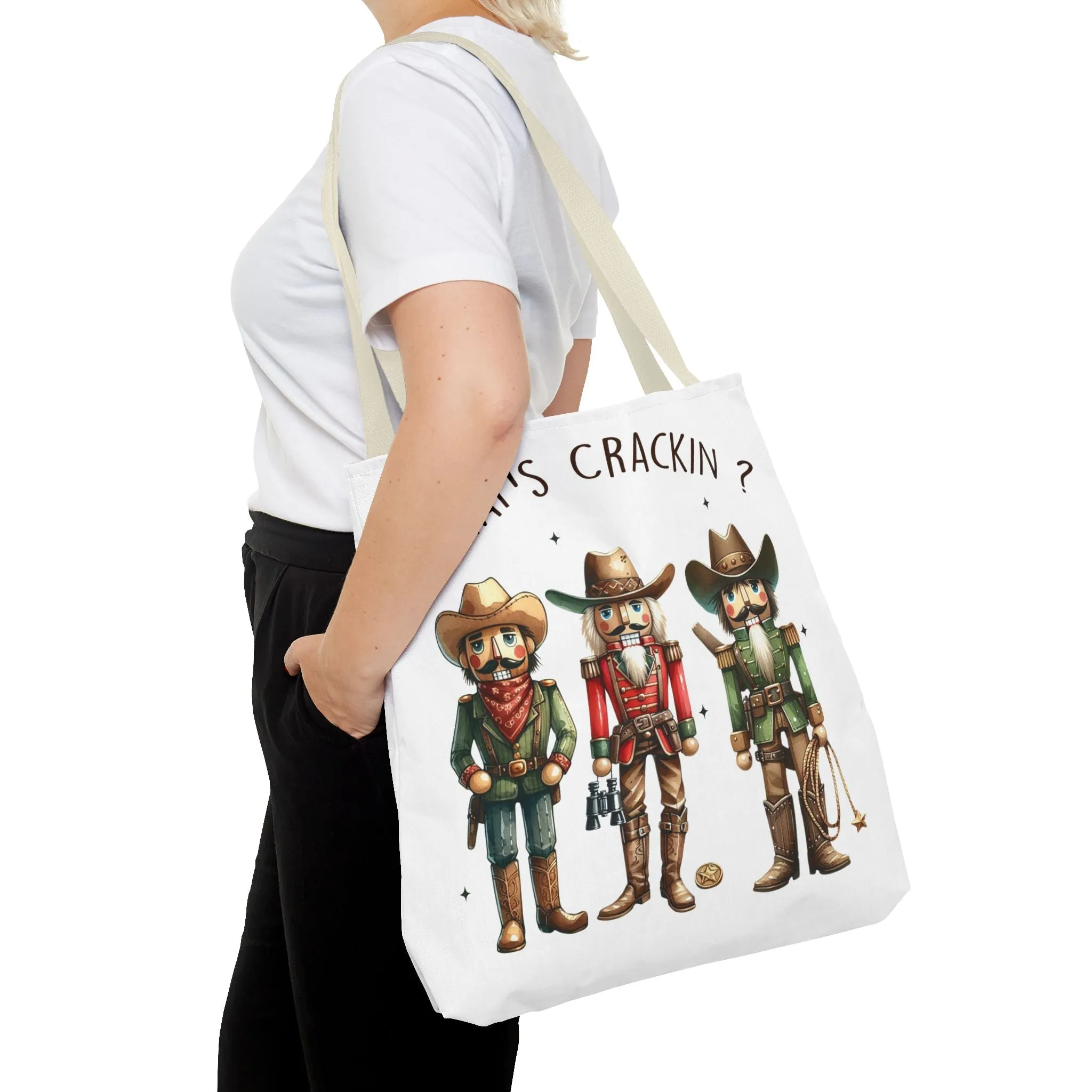 Western Themed Tote Bag - "What's Crackin?"