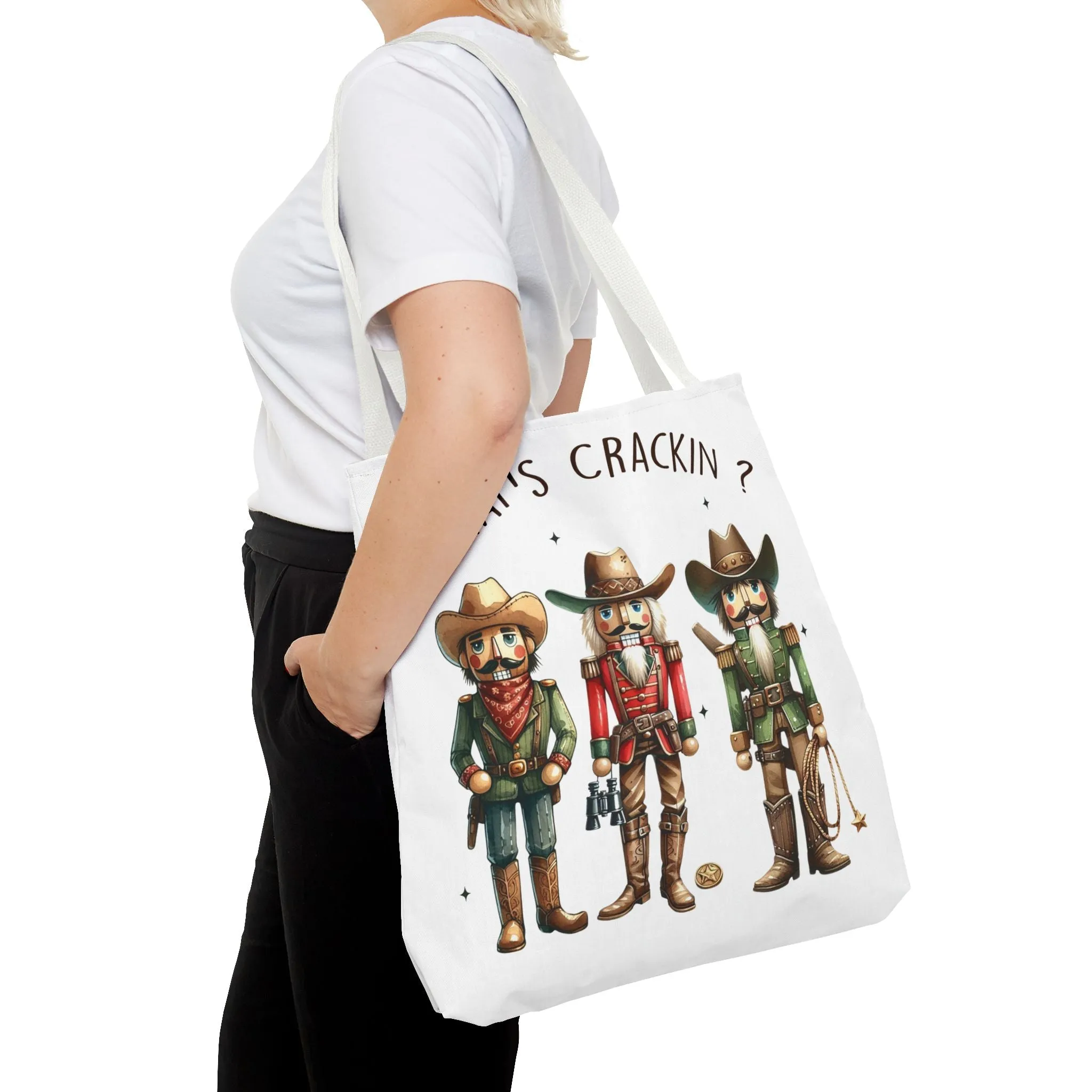 Western Themed Tote Bag - "What's Crackin?"