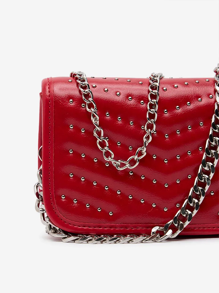 Westside Red Embellished Sling Bag