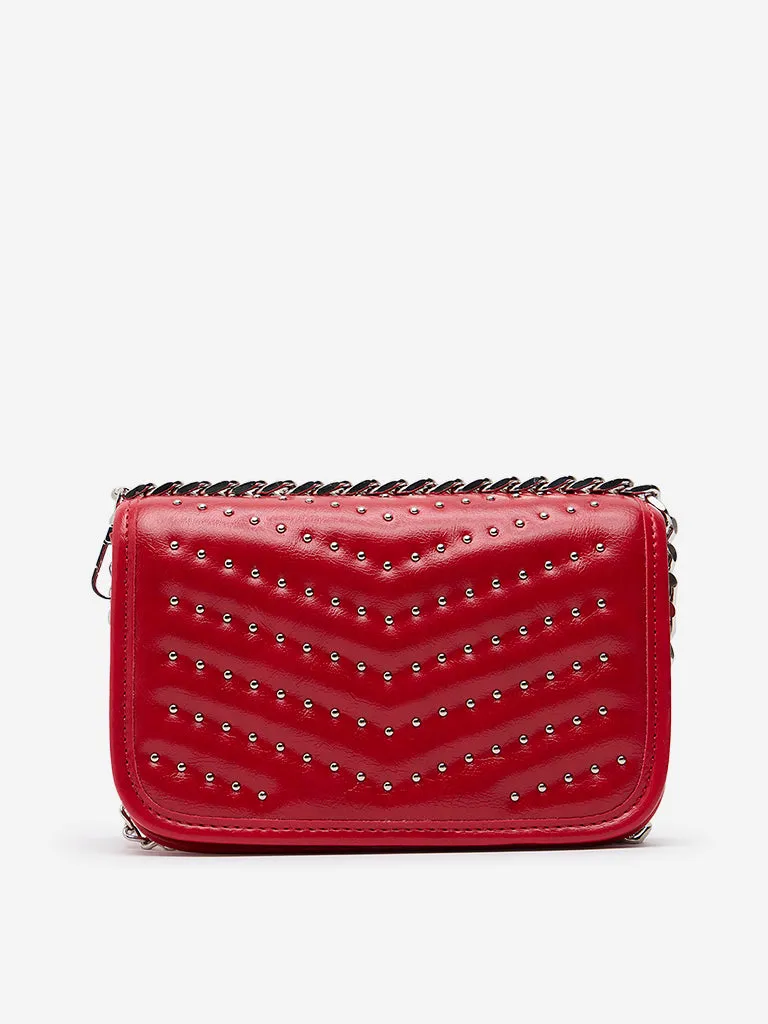 Westside Red Embellished Sling Bag