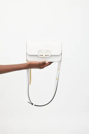 White Leather Vsling Belt Bag