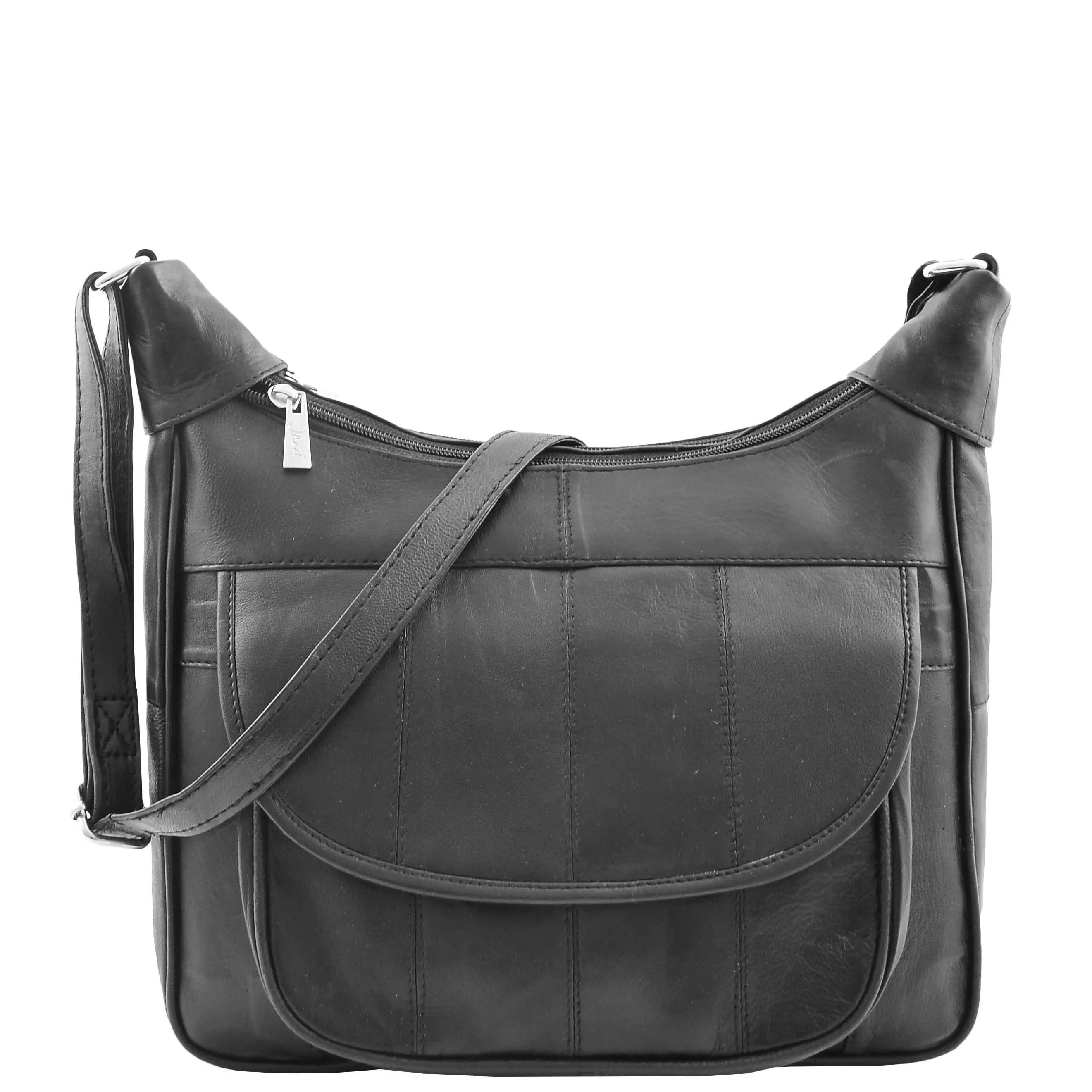 Womens Leather Cross Body Organiser Bag HOL007 Black