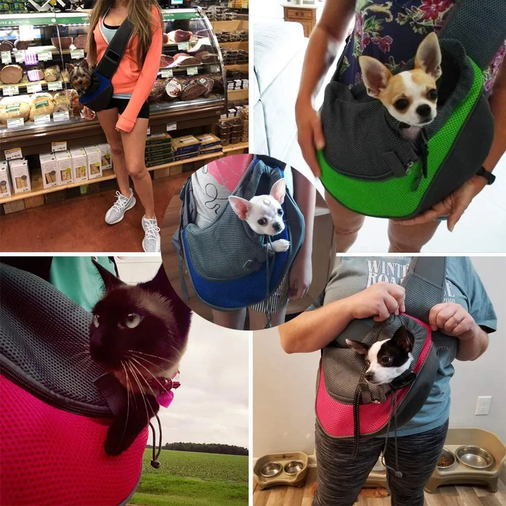 YUDODO Pet Dog Sling Carrier Breathable Mesh Travel Safe Sling Bag Carrier for Dogs Cats